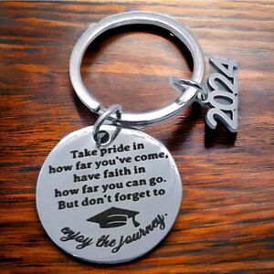 NEW Graduate Gift Bag Charm Stainless Steel Keychain Key Chain Inspiration